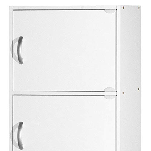 HODEDAH IMPORT Bookcase, White, 5 Door Hodedah