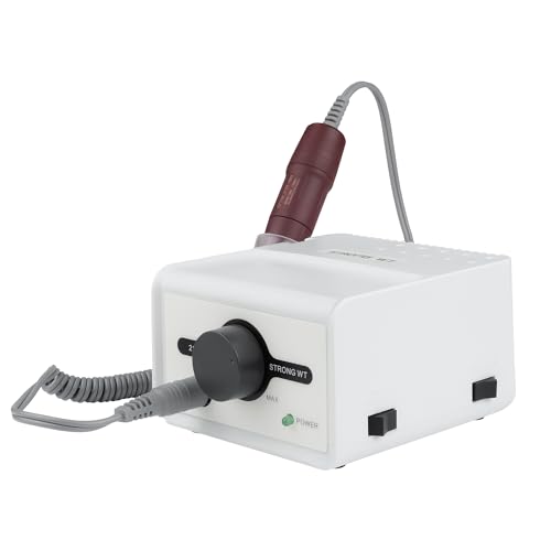 Electric Nail Drill Art Polisher Machine 65W Strong Max 211 for Acrylic Nails 35000RPM Manicure Tools Lab Jewelry Jade Wood Carving Tool Grinder (120 Red Handle) OUBO