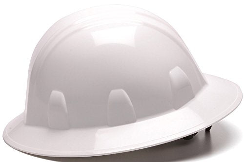 Pyramex Safety SL Series Full Brim Hard Hat, 4-Point Ratchet Suspension, White, Medium Pyramex Safety