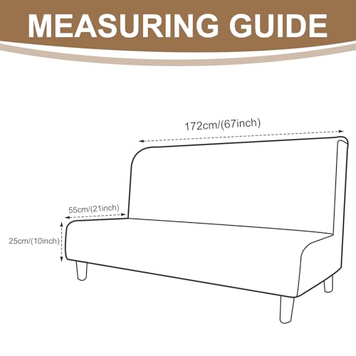 U-NICE HOME Stretch Futon Cover Armless Bed Slipcover - Soft Jacquard Fabric Washable for Pet Friendly, Bronze Green U-NICE HOME