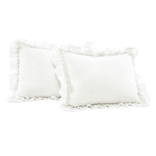 Lush Decor Ella Ruffle Lace Comforter, 3 Piece Set, Full/Queen, White - Cute Comforter - Queen Bedding Set - White Bedding Full Size - Coquette Decor - Ruffle Trim - Lace Trim Lush Decor