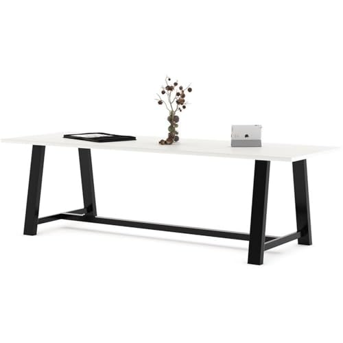 Pemberly Row 3' x 9' Wood Top Standard Height Conference Table in Designer White Pemberly Row