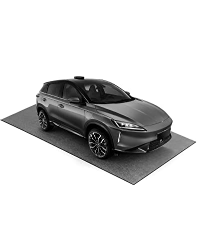 QWORK Oil Absorbing Pad Garage Floor Mats, Over Large 8.5' x 6' Reusable/Washable Oil Spill Mat Parking Mats, Protect Floor from Drips, Stainls, Spills & Splashes, Black, 1 Pack