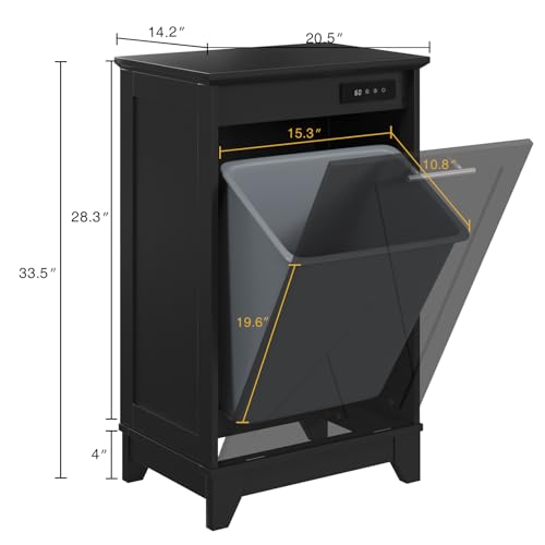 Halitaa Trash Cabinet Tilt Out Trash Cabinet, Free Standing 10-13 Gallon Recycling Trash Can Cabinet with Negative Ion and Deodorizing Function, for Kitchen Living Room Back Halitaa