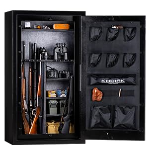 Kodiak Home Gun Safe for Rifles & Pistols | KBX5933 by Rhino Metals with New SafeX Security System | 46 Long Guns & 6 Pistol Pockets | 40 Minute Fire Protection | 395lbs Kodiak