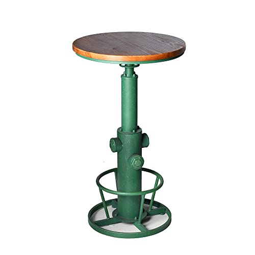 Adjustable Antique Green Industrial Bar Table by Topower – Stylish Pub and Dining Table Topower