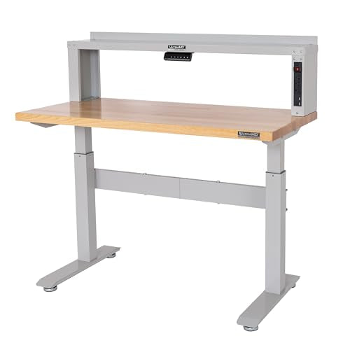 Seville Classics UltraHD Heavy Duty Commercial Electric Workbench for Garage, Warehouse, Workshop, 48" W x 24" D x 28" to 42" H Seville Classics