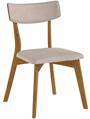 Christopher Knight Home Abrielle Mid-Century Modern Dining Chairs with Rubberwood Frame, 2-Pcs Set, Light Beige / Natural Oak Christopher Knight Home