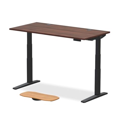 UPLIFTDESK V3 2-Leg Walnut Laminate Wood Standing Desk – Adjustable Height, Advanced 1-Touch Memory Keypad, Under Desk Cable Management, Wire Grommets & Rocker Board (Black C-Frame, 60 x 30 inch) UPLIFTDESK