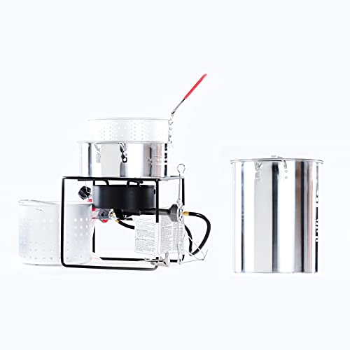 King Kooker Propane Outdoor Fry Boil Package with 2 Pots, silver, one size (12RTFBF3) King Kooker