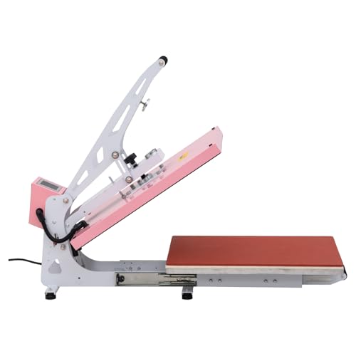 16x24 Inch Heat Press Machine,Semi-Auto Open T-Shirt Press with Slide-Out Drawer,2000W High Power Industrial Sublimation Machine, Air Switch Safety (16‘’×24‘’SEMI-AUTO Heat Press Machine-Pink) JintianCrafts