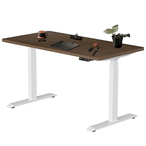 Fromann Dual Motor Electric Standing Desk Frame 3 Tier Legs Height Adjustable Handset with USB A+ C Ports Sit Stand up Desk Base for Home and Office (White) Fromann