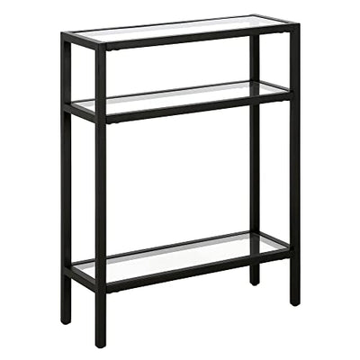 Henn&Hart 22" Wide Rectangular Console Table in Blackened Bronze, Entryway Table, Accent Table for Living Room, Hallway