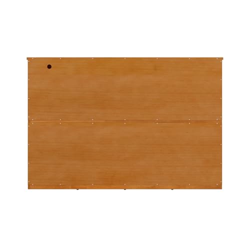 AFI, Marion Queen Wood Murphy Bed Chest with 6" Mattress, Storage Drawer, & Built-in Charger, Light Toffee AFI