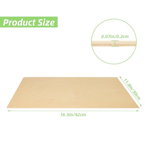 12Pcs 16 x 12 x 1/16 Inch Baltic Birch Plywood Sheets Unfinished Plywood Sheet for Arts and Crafts, Painting, Pyrography, Wood Engraving, Wood Burning, Laser, Architectural Models ACXFOND