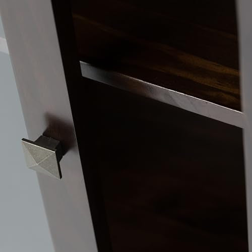 SIMPLIHOME Cosmopolitan SOLID WOOD 36 Inch Wide Contemporary Medium Storage Cabinet in Mahogany Brown, For the Living Room, Entryway and Family Room SIMPLIHOME