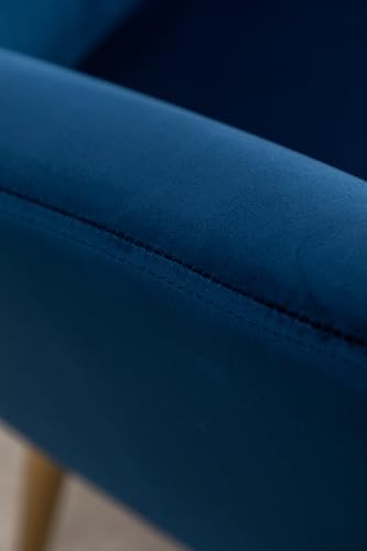 Roundhill Furniture Sovarol Velvet Button-Tufted Wing Back Accent Chair, Blue Roundhill Furniture