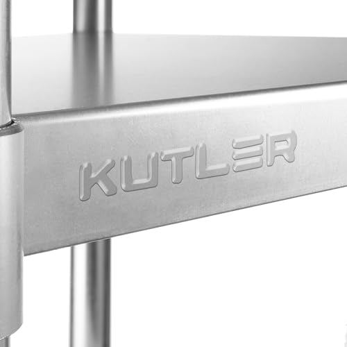 KUTLER Stainless Steel Table 30 x 48 Inches with Caster Wheels, NSF Heavy Duty Commercial Prep and Work Table with Undershelf for Restaurant, Hotel, Home KUTLER