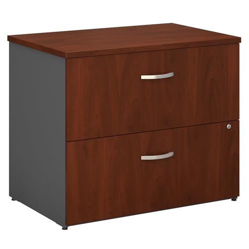 Bush Business Furniture Series C 2 Drawer Lateral File Cabinet, Locking Document Storage for Home or Professional Office, Hansen Cherry Bush Business Furniture