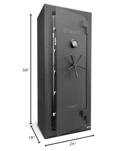 Stealth Premier 23 Gun Safe PR23 UL RSC Burglary Rated, 90 Minute Fire Protection, 23 Gun Capacity UL Listed Lock, CA DOJ Approved, Shelves & Customizable Door Panel Organizer Stealth