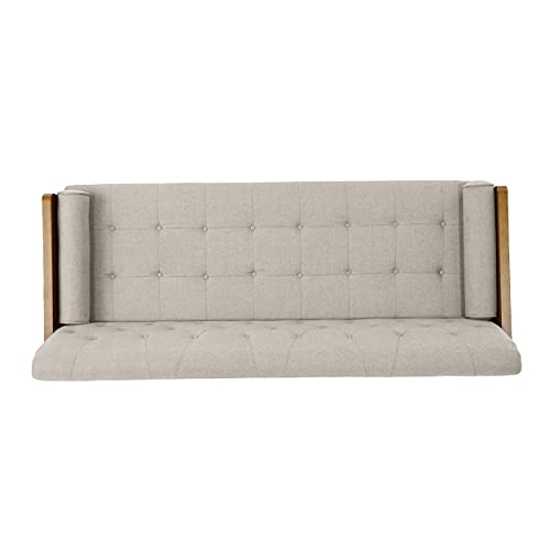 Christopher Knight Home Aidan Mid Century Modern Tufted Fabric Sofa, Beige Christopher Knight Home