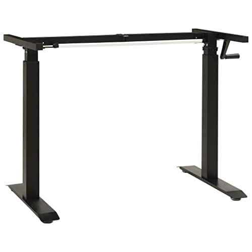 SKM Manual Height Adjustable Standing Desk Frame Hand Crank Black (Weight-19KG) SKM