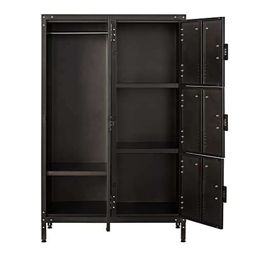 Letaya Metal Locker Storage Cabinet,55" Steel Retro Wardrobe,4 Doors Lockable,Adjustable Feet Organizer Locker for Employees Home Office School Gym (4 Door) Letaya