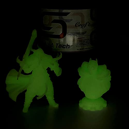 Siraya Tech Craft Glow-in-The-Dark 3D Printer Resin - Rapid Curing, High Resolution 405nm UV Resin for LCD/DLP/8K 3D Printers - Ideal for Outdoor, Decorative & Safety Applications (1kg, Green) Siraya Tech