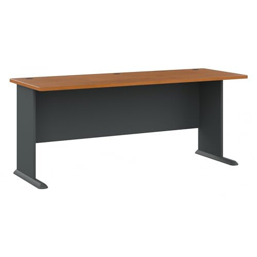 Bush Business Furniture Series A 72W Desk in Natural Cherry and Slate Bush Business Furniture