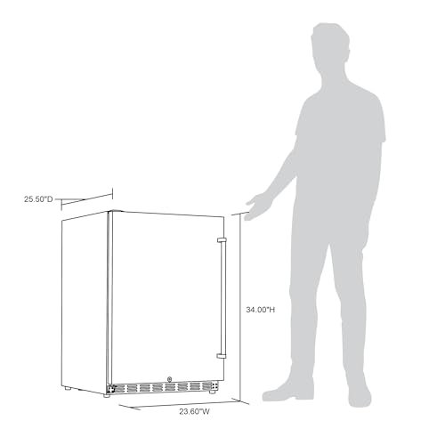 NewAir 24" Outdoor Beverage Refrigerator | 5.3 Cubic Feet Storage| Weatherproof Stainless Steel Fridge | Built-In or Freestanding Outdoor Patio Fridge For Beer, Wine, Food NCR053SS00 NewAir