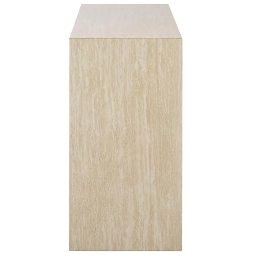 SAFAVIEH Home Collection - Woodrow Faux Travertine Console Table, Minimalist Modern Entryway Accent (CNS7005B) SAFAVIEH