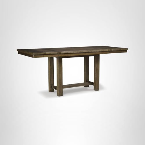 Signature Design by Ashley Moriville Rustic Farmhouse Counter Height Dining Extension Table, Separate Extension Leaves, Seats 8, Wood, 36" W x 86" D x 36" H, Brown Signature Design by Ashley