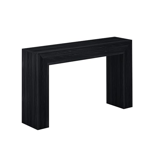 Plank+Beam Grand Console Table, 56 Inch Solid Wood Modern Sofa Table, Narrow Entryway Table for Hallway, Behind The Couch, Living Room, Foyer, Black Wirebrush Plank+Beam