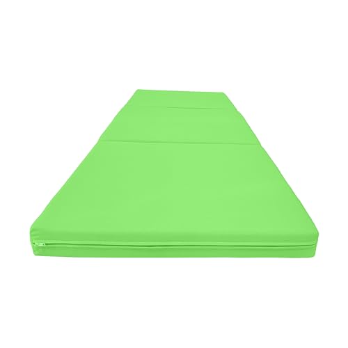 D&D Futon Furniture Trifold Foam Beds, Floor Tri-Fold Bed, Foldable Shikibuton Mattress Cushion Topper Mat for Space Saving Sleepover 3x27x75 in, Lime D&D Futon Furniture