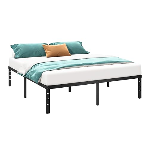 HLIPHA Metal Platform Bed Frame 12 Inch Tall,No Box Spring Needed,King Size Bed with Heavy Duty Strong Support Slats,Easy to Assemble,Black HLIPHA
