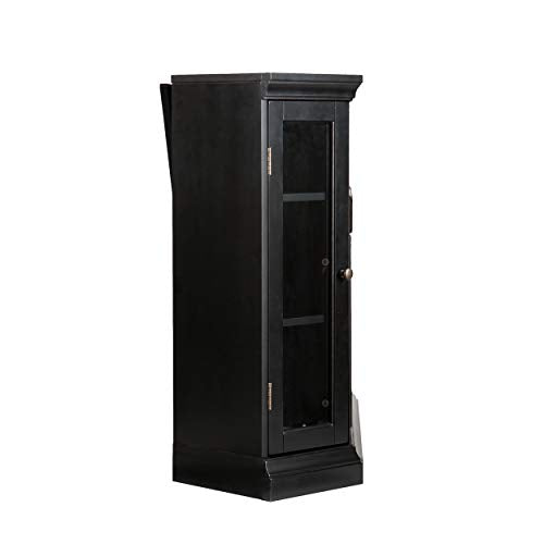 SEI Furniture Claremont Corner Convertible New Electric Fireplace with Storage, Black SEI Furniture