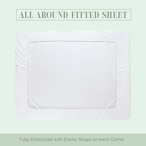 Elegant Comfort Luxury 1500 Premium Hotel Quality Microfiber 4-Piece Sheet Set - Soft, All Around Elastic 18-24 Inches Deep Fitted Sheet - Extra Deep Pocket Sheets, King, White Elegant Comfort