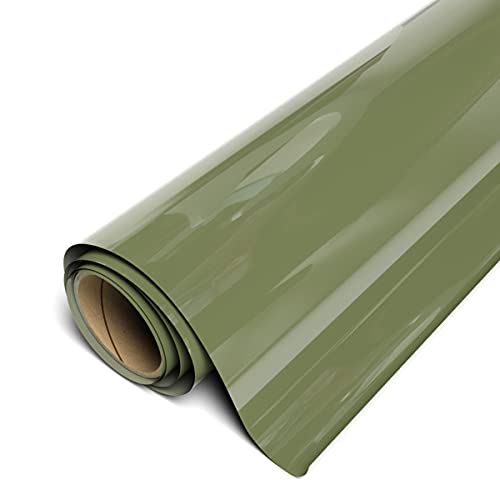 Siser EasyWeed Heat Transfer Vinyl 11.8" x 3ft Roll (Green Olive) - Compatible with Siser, Cricut, Silhouette and Other Craft/Professional Cutters - CPSIA Certified Siser