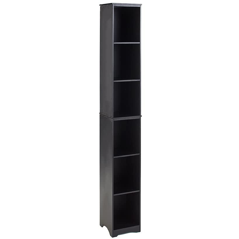 Slim Storage Towers Baskets MDF Seagrass Steel Bathrooms, Kitchens & Dorm Rooms (Black Storage Tower) Unique's Shop
