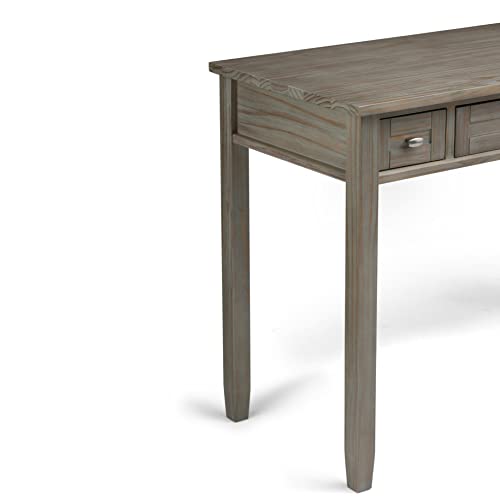 SIMPLIHOME Warm Shaker SOLID WOOD Rustic Modern 48 inch Wide Home Office Desk, Writing Table, Workstation, Study Table Furniture in Distressed Grey with 2 Drawers Simpli Home