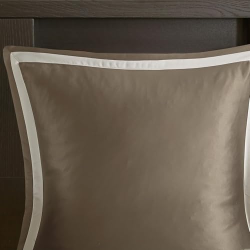 Madison Park Odette Cozy Comforter Set Jacquard Damask Medallion Design - Modern All Season, Down Alternative Bedding, Shams, Decorative Pillows, Cal King(104 in x 92 in), Tan 8 Piece Madison Park