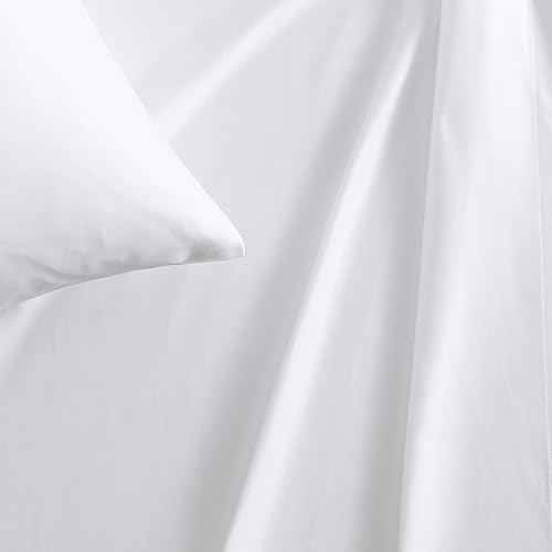 Vera Wang - Queen Size Sheet Set, Soft & Smooth Sateen Cotton Blend Bedding, Deep Pocket, 800 Thread Count, Bed Sheets with Fitted Sheet & Matching Pillowcases (White) Vera Wang