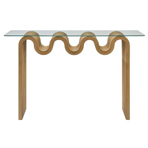 Modway Ondine Glass Console Table in Natural Modway