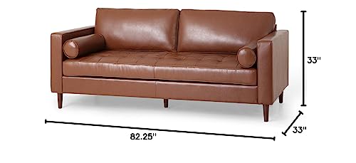 Christopher Knight Home Malinta Sofas, Cognac Brown + Espresso Christopher Knight Home