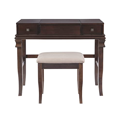 Linon Angela Walnut Vanity Set,30" x 36" x 18" Linon