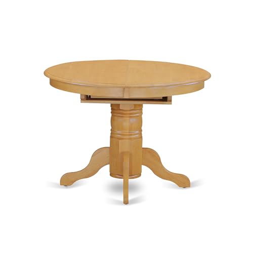 East West Furniture AVGR5-OAK-W 5 Piece Dining Room Table Set Includes an Oval Kitchen Table with Butterfly Leaf and 4 Dining Chairs, 42x60 Inch, Oak East West Furniture