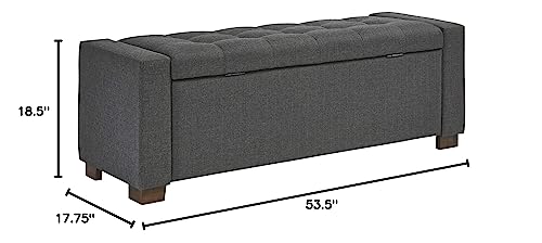Signature Design by Ashley Cortwell Ottoman Tufted Entryway Storage Bench, Charcoal Gray Signature Design by Ashley