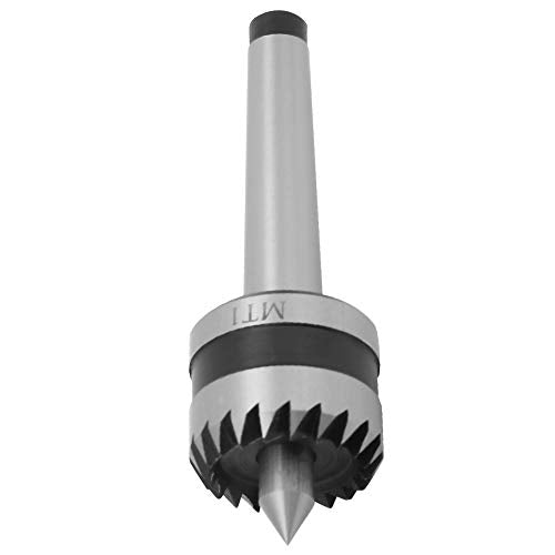 MT1 Wood Turning Tool,Heavy Duty Bearing Tailstock Wood Metal Lathe Live Center,Multitooth Wood Lathe Drive Center Spring Point(A) Jectse