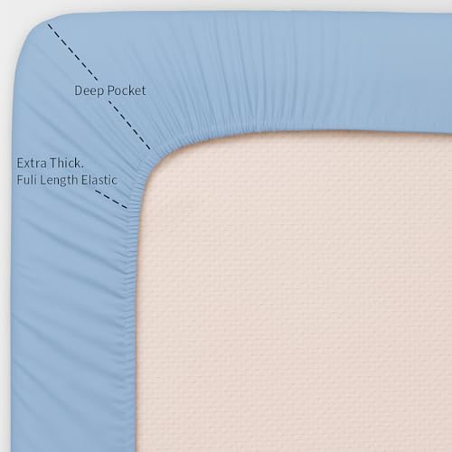 Exotic Linen Twin Size Sheets Set - 4 Piece Set - Hotel Luxury Bed Sheets - Extra Soft - 10" Deep Pockets - Easy Fit - Breathable & Cooling - Comfy -Light Blue Solid - 100% Cotton Sheets - 4 PC Exotic Linen