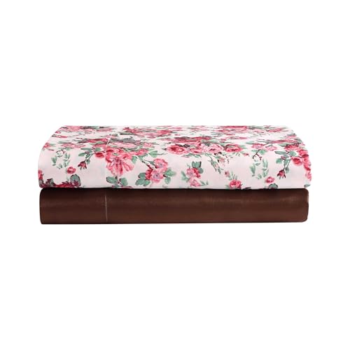 Betsey Johnson - Twin Bed Sheets, Satin Bedding Set with Matching Shams, Smooth & Silky, Dorm Essentials (Vintage Floral Pink) Betsey Johnson